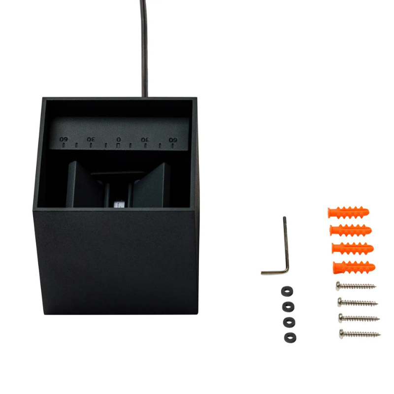 MAURI Noir, Applique extérieure murale Détals du kit