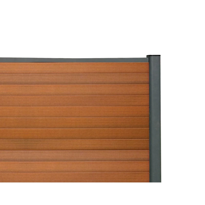 SUPRAFENCE Teck, Kit avec lames clôture composite, [L 1.8 x H 2 m]